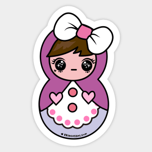 russian matryoshka , cute kawaii doll art Sticker